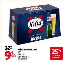 Auchan 1664 bière blonde offre