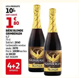 Auchan Grimbergen bière blonde offre