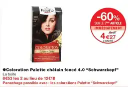Monoprix Palette Coloration châtain foncé 4.0 offre
