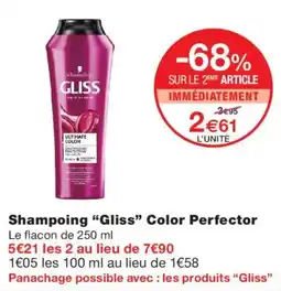 Monoprix Gliss Shampoing Color Perfector offre
