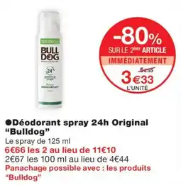Monoprix BULLDOG Déodorant spray 24h Original offre