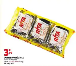 Auchan Rita gaufres fourrées offre