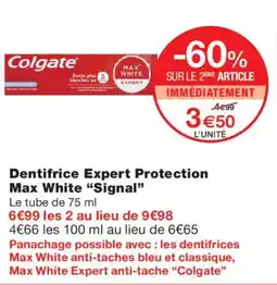 Monoprix Colgate Dentifrice Expert Protection Max White "Signal" offre