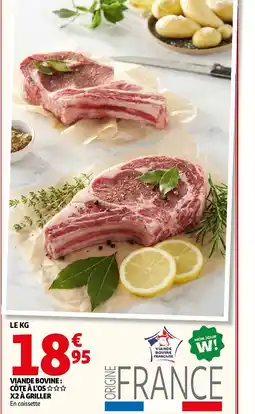 Auchan Viande bovine : côte à l’os x2 à griller offre