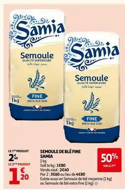 Auchan Samia semoule de blé fine offre