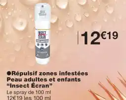 Monoprix Insect ecran repulsif zones infestees peau adultes et enfants offre
