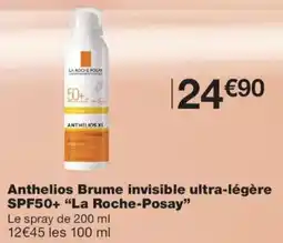 Monoprix La roche-posay anthelios brume invisible ultra-legere spf50+ offre