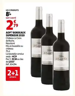 Auchan Château la croix de roche aop bordeaux supérieur 2020 offre