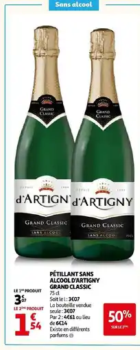 Auchan D’artigny pétillant sans alcool grand classic offre