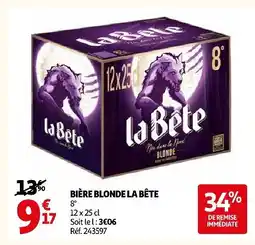 Auchan La bête bière blonde offre