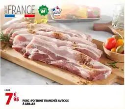 Auchan Porc : poitrine tranchée avec os à griller offre