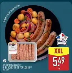 ALDI St clement le boucher 8 saucisses de toulouse offre
