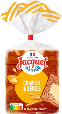 Auchan Jacquet pain de mie complet et seigle jacquet offre