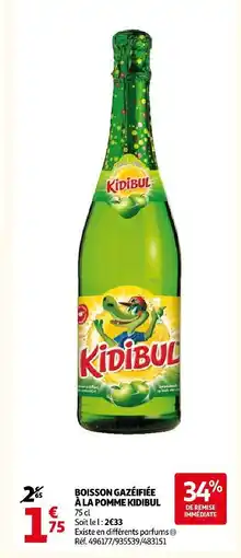 Auchan Kidibul boisson gazeifiée à la pomme offre