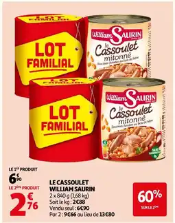 Auchan William saurin le cassoulet offre