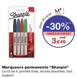 Monoprix Sharpie Marqueurs permanents offre