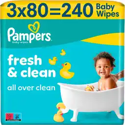 Auchan Pampers lingettes néttoyantes fresh clean pampers offre