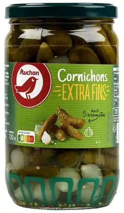 Auchan Auchan cornichons extra fins aux 5 arômates auchan offre