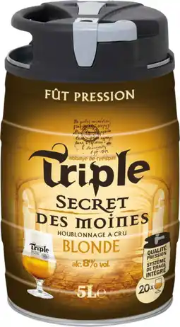 Auchan Triple secret des moines bière blonde triple secret des moines offre