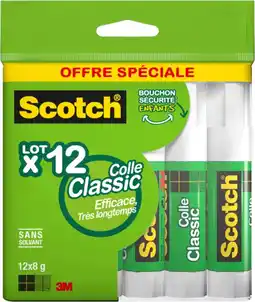 Auchan Scotch lot de 12 batons de colle 8g scotch offre