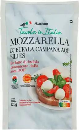 Auchan Auchan tavola in italia billes mozzarella di bufala aop auchan tavola in italia offre