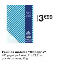 Monoprix Monoprix Feuilles mobiles offre