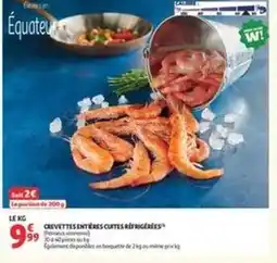 Auchan Supermarché Crevettes entieres cuites refrigerees offre