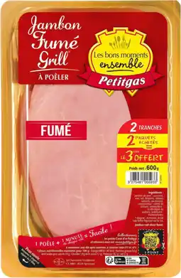Auchan Petitgas jambon fumé grill à poêler petitgas offre
