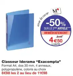Monoprix Iderama Classeur Exacompta offre