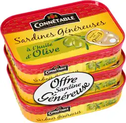 Auchan Connetable sardines généreuses à l'huile d'olive connétable offre