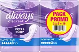 Auchan Always discreet serviettes fuites urinaires long plus discreet alwyas offre