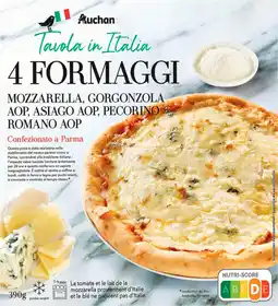 Auchan Auchan tavola in italia pizza 4 fromages cuite au feu de bois surgelée auchan tavola in italia offre