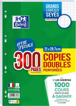 Auchan Oxford 300 copies doubles perforées oxford offre