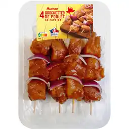 Auchan Supermarché Auchan 4 brochettes de poulet marinées auchan offre