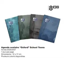 Monoprix Oxford Agenda scolaire School Teens offre
