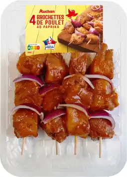 Auchan Auchan 4 brochettes de poulet marinées auchan offre