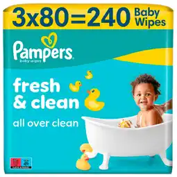 Auchan Supermarché Pampers lingettes nettoyantes fresh clean pampers offre