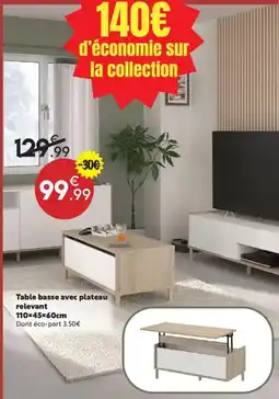 Maxi Bazar Table basse avec plateau relevant offre