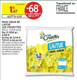 Intermarché Les crudettes - 100% coeur de laitue offre