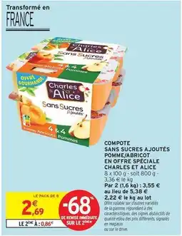 Intermarché Signal - compote sans sucres ajoutés pommé/enroic avec spéciale offre