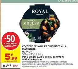 Intermarché Royal - cocotte de moules cuisinées à la marinière offre