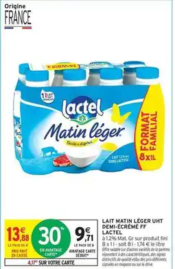 Intermarché Lactel - lait matin léger uht demi-écrémé ff offre