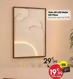 Maxi Bazar Melio Toile 3D LED offre