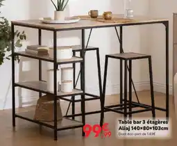 Maxi Bazar Aliaj Table bar 3 étagères offre