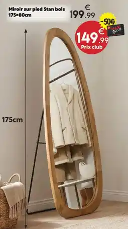 Maxi Bazar Stan bois Miroir sur pied offre