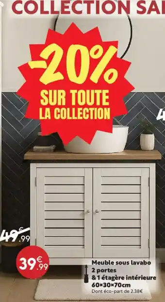 Maxi Bazar Meuble sous lavabo 2 portes offre