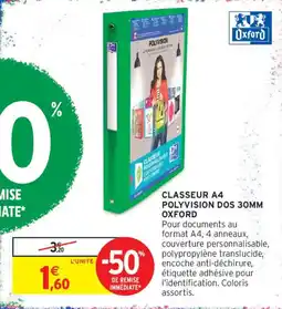 Intermarché Oxford Classeur A4 Polyvision offre
