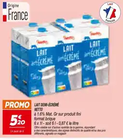 Netto Ferrero LAIT DEMI-ÉCRÉMÉ offre