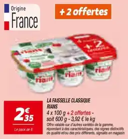Netto RIANS LA FAISSELLE CLASSIQUE offre