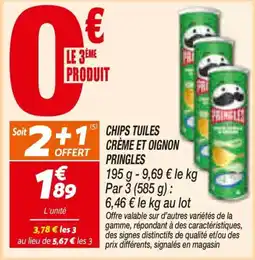 Netto Pringles chips tuiles crème et oignon offre